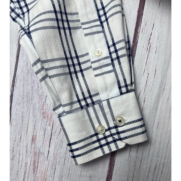 Banana Republic Non Iron Camden Fit Button Up Shirt Men's M Black White Stripe - Picture 5 of 7